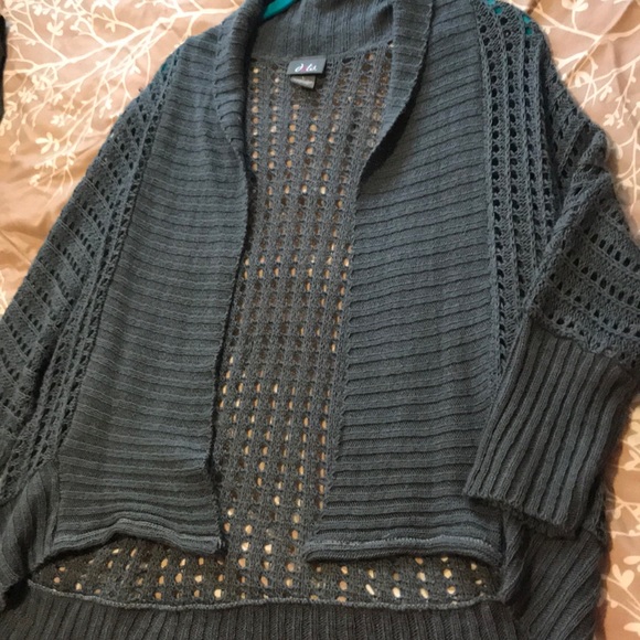 Grey Open-Front Sweater - Picture 3 of 4